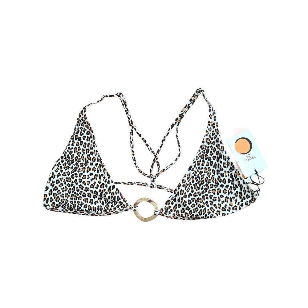 Tropic‎ of C Orb Universo Bralette Leopard Print Bikini Top L New CS712EEP77XL